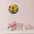 thumbnail image 3 of 10 Inch Wall Clock Battery Operated Silent Clock Decorative for Office, Kitchen, Outdoor, Living Room，Several Red Flowers And Daisies Beautiful Art, 3 of 4