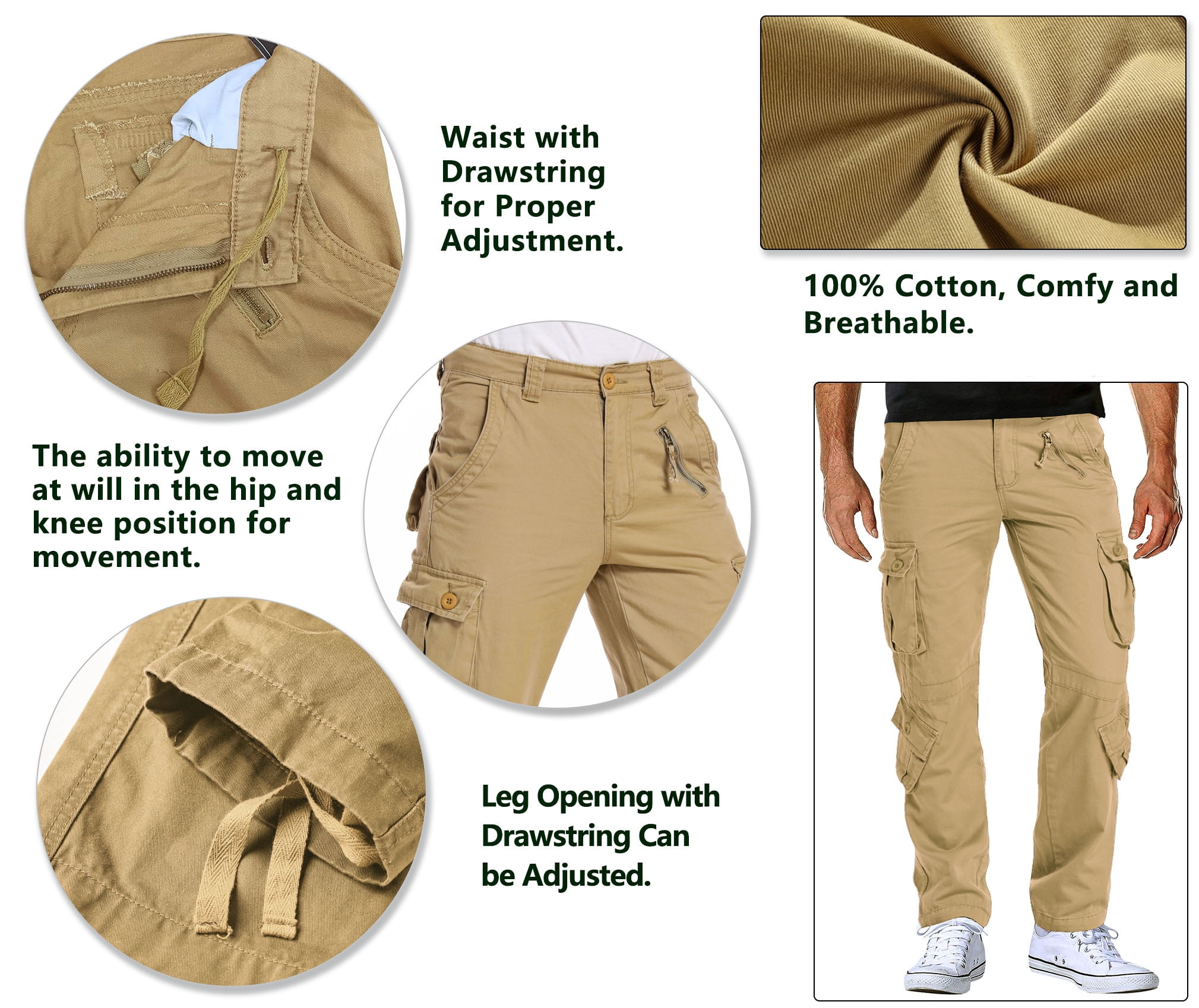 Straight Leg Shell 3d Pocket Cargo Pants