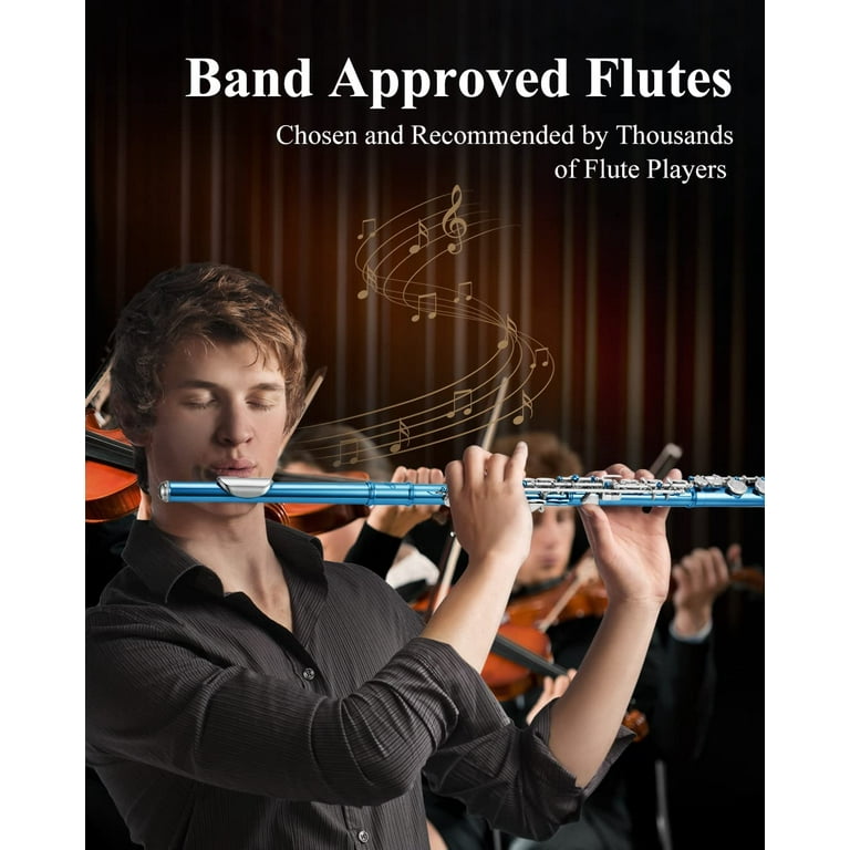 Eastar 16 Key C Flutes for Beginners, Sky Blue, with Stand