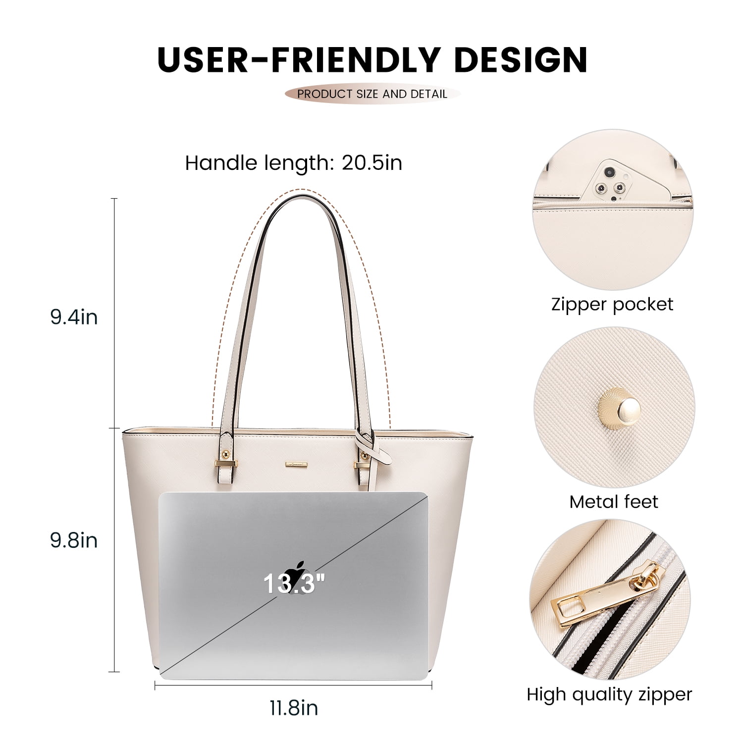 Lovevook Purses and Handbags for Women, Fashion Tote Satchel Shoulder Bag,Top Handle Satchel Bags Purse Set- 3pcs & Beige
