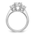 thumbnail image 2 of Solid 14K White Gold Three Stone Engagement Ring with CZ Cubic Zirconia Size 6.5, 2 of 8