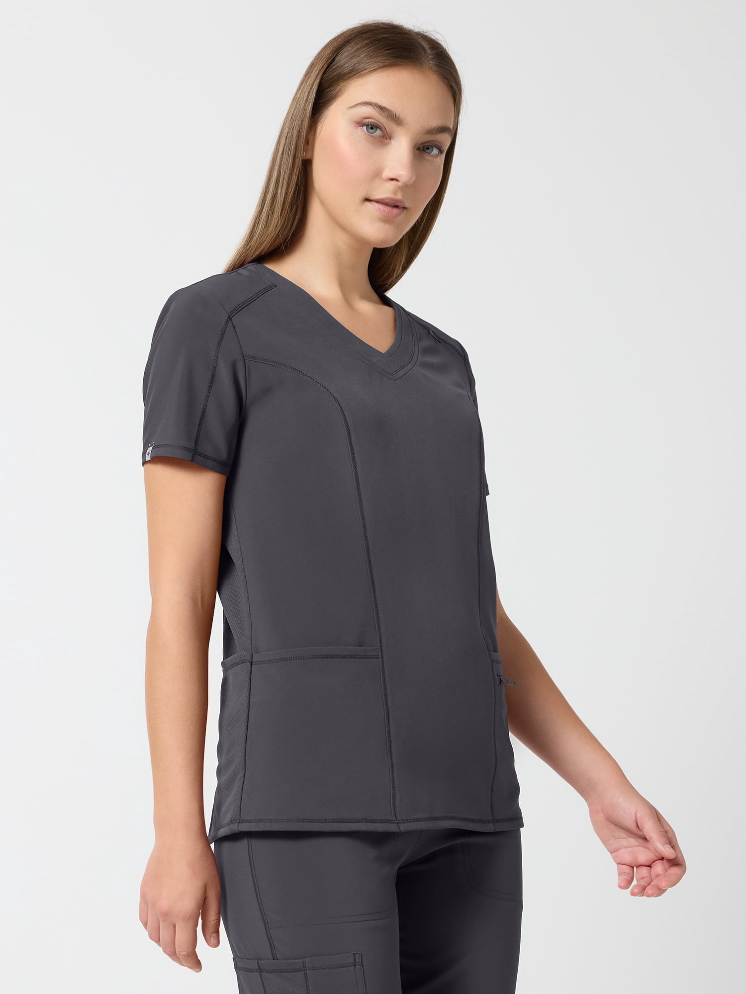 Scrubstar Performance Women’s Shaped Antimicrobial Mesh Panel V-Neck Scrub Top, Sizes XS–3XL