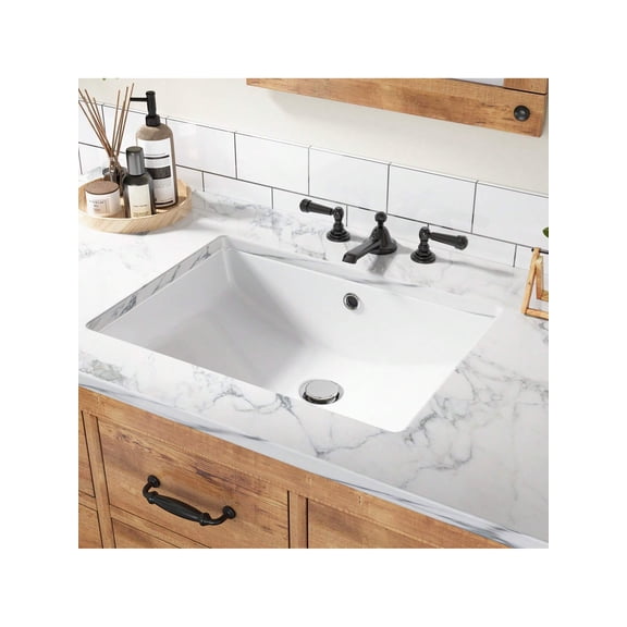 EastVita Bathroom Vessel Sinks. Undermount Bathroom Sink. Ceramic Lavatory Vanity Vessel Sink With Overflow. Rectangle Sink. Undercounter Basin. White-21.7 * 15.7 * 7.9inch/20.3 * 15.2 * 7.9inch