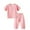Z05 Pink, variant on Mifsaly Toddler Kids Ribbed Knit Pajamas Sets Short Sleeve Crewneck Tops And Sleeping Pants Girls Boys Soft Comfort Breathable Cotton Sleepwear