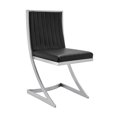 thumbnail image 2 of Leatherette Dining Chair with Cantilever Base, Set of 2, Black- Saltoro Sherpi, 2 of 5