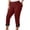 Red, variant on Women's High Waisted 7/8 Length Workout Leggings with Lace Comfortable Stretchy Athletic Capris for Yoga Running and Daily Wear