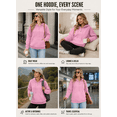 thumbnail image 5 of DOKOTOO Hooded Tops for Woman Drawstring Sweatshirts with Pockets Button Quilted Texture Pullover Hoodies Pink M US8-10, 5 of 9
