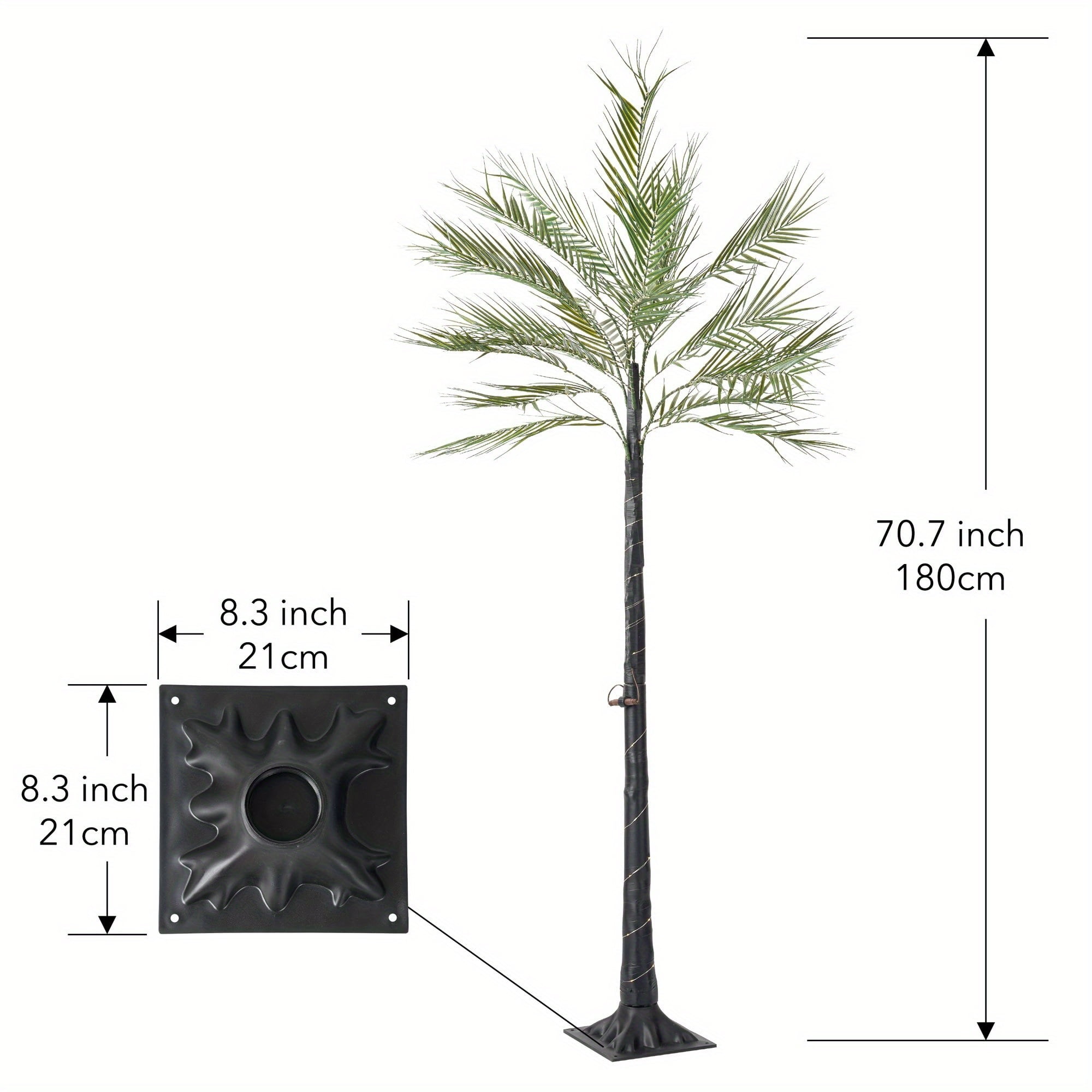 Lighted Artificial Palm Tree 6FT Fairy Lights, Faux Plant Tree with Lights, Artificial Silk Palm Tree Plant, Fake Tropical Plant, Home Office Floor Room Decor Plants Indoor Outdoor, Housewarming Gift