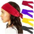 thumbnail image 4 of Banda para el cabello deportiva para yoga, para mujeres europeas y americanas, con capucha de ala ancha, de algodón elástico, con nudo que combina con todo, 4 of 6
