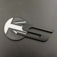 thumbnail image 1 of 3D Metal Emblem for Vehicle Rear Trunk Adhesive Black 3x7.3 Inches, 1 of 9
