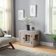 thumbnail image 3 of Unipaws Dog Crate End Table with Cushion Indoor Use Grey Small, Weathered Gray, 3 of 7