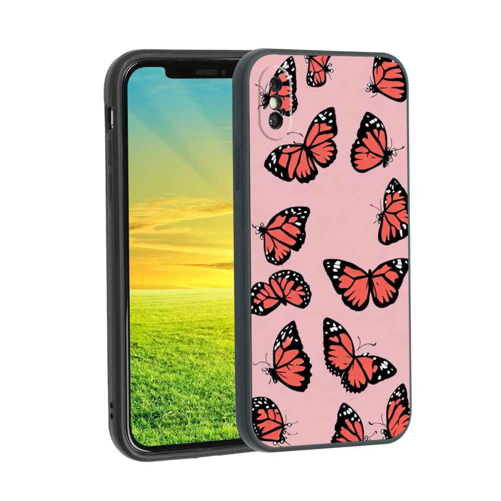 Compatible with iPhone X Phone Case, Butterflies Case Silicone