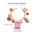 thumbnail image 6 of SmartBy Valentine Day Bracelet Rose Flower Heart Letter Charm Adjustable Length Bracelet Girlfriend Birthday Present, 6 of 7