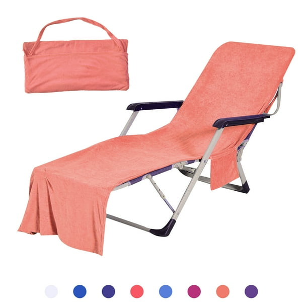 MABOTO Chair Towel Pool Beach Chair Cover Towels with Pocket Portable Party Holiday Sunbathing 
