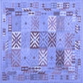 thumbnail image 1 of Ahgly Company Machine Washable Indoor Square Abstract Blue Contemporary Area Rugs, 6' Square, 1 of 4