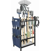 Freestanding Garden Tool Rack, 3-Tier Heavy Duty Organizer with Hooks and Pockets for Shovels, Rakes, Brooms – Outdoor Yard Storage Solution