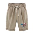 thumbnail image 1 of Pantalones Cortos Casuales para Mujer Día de la Independencia Impreso Elástico de la Cintura, Pantalones Cortos de Verano para Mujeres, 1 of 4