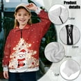 thumbnail image 6 of COEQINE Girls Quarter Zip Sweatshirt Tops, Long Sleeve Loose Fit Sweatshirt Pullover, Printed Fashion Top for Kids Teens Ages 5-6 Machine Wash, Snowman Christmas Tree, 6 of 7
