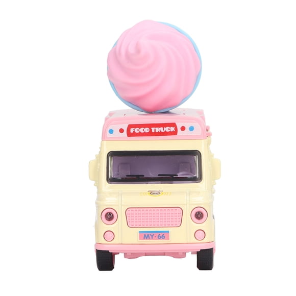 Camión de comida fundido a presión de aleación de inducción magnética 1:36, coche con música ligera de aleación para niños, juguete para juego de imitación, camión de helados