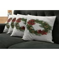 thumbnail image 5 of Ambesonne Christmas Throw Pillow Cover 4 Pack, Poinsettia Blossoms, 20", Multicolor, 5 of 5