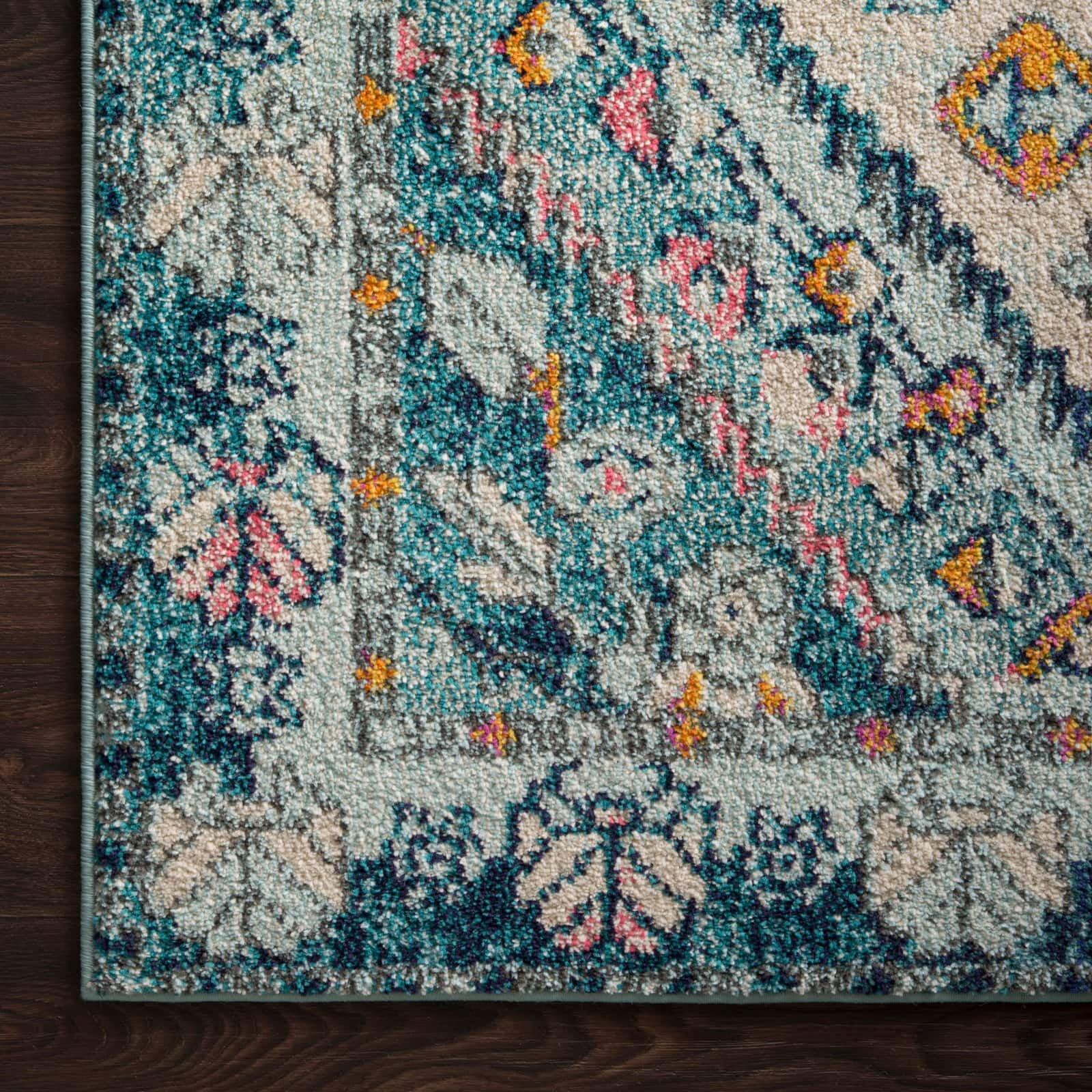 Loloi II Nadia Abstract Aqua / Pink Area Rug