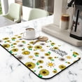 thumbnail image 2 of Washable Rubber Sunflower Cute Floral Dish Drying Mats for Kitchen Counter Home Large Coffee Bar Pad Accessories and Decor for Utensils Stemware 19.5''x12'', 2 of 6
