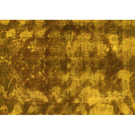 Ahgly Company Indoor Rectangle Abstract Yellow Modern Area Rugs, 8' x 10'