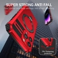 thumbnail image 4 of Compatible with iPhone 15 Pro Max Case Magnetic Stand [Compatible with MagSafe] [Drop Protection] [Camera Lens Protector] Shockproof Protective Case with Rotatable Invisible Kickstand, Red, 4 of 8