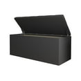 thumbnail image 4 of Home Design Arya Upholstered 42" Flip Top Storage Bench with Button Tufted Velvet Seat, Foam Padding, and Hidden Storage, Multi-Purpose Entryway or Bedroom Seating, Black, 4 of 5
