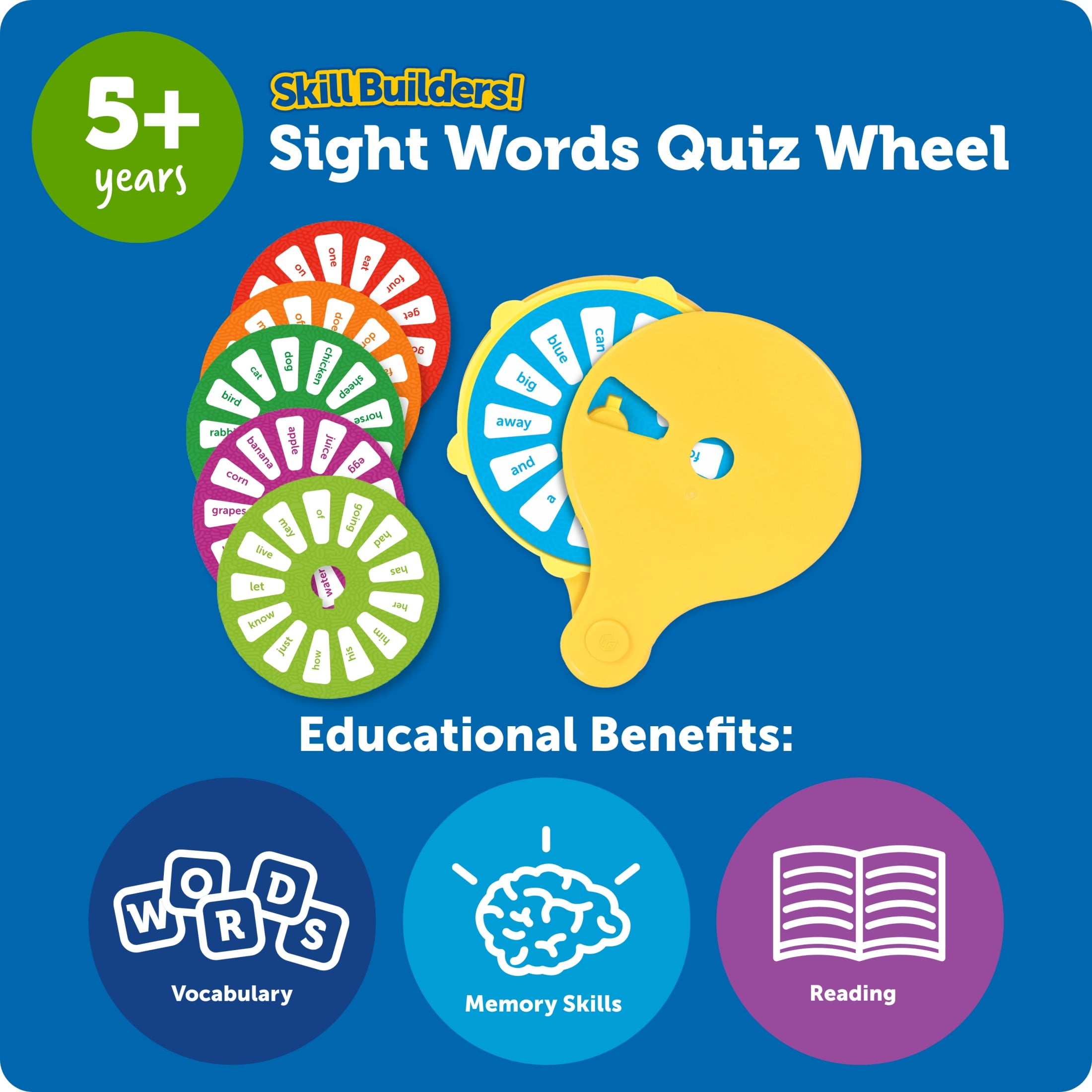 Learning Resources Skill Builders! Sight Words Quiz Wheel, Reading Games, Ages 5+