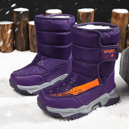 

ZMHEGW Children Shoes Camouflage Snow Girls Boys Outdoor Waterproof Non Slip Warm Cotton Snow