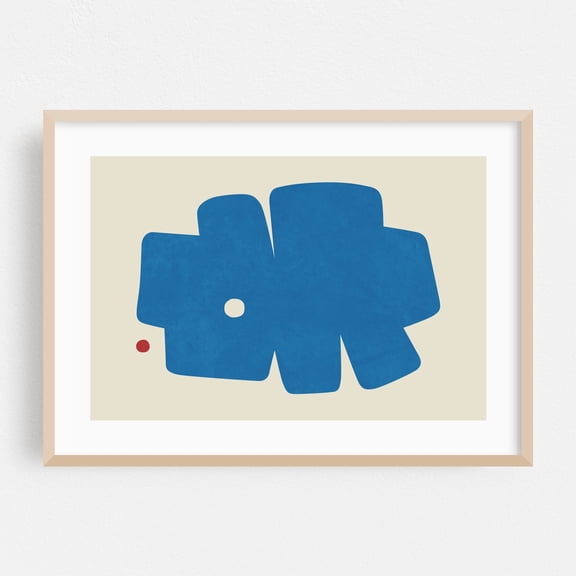 Floral Form 05 - Digital Art Abstract Geometric Modern Art Minimalist Mid-Century Modern Pop Art Oak Framed Wall Art Print 20 x 30 inches