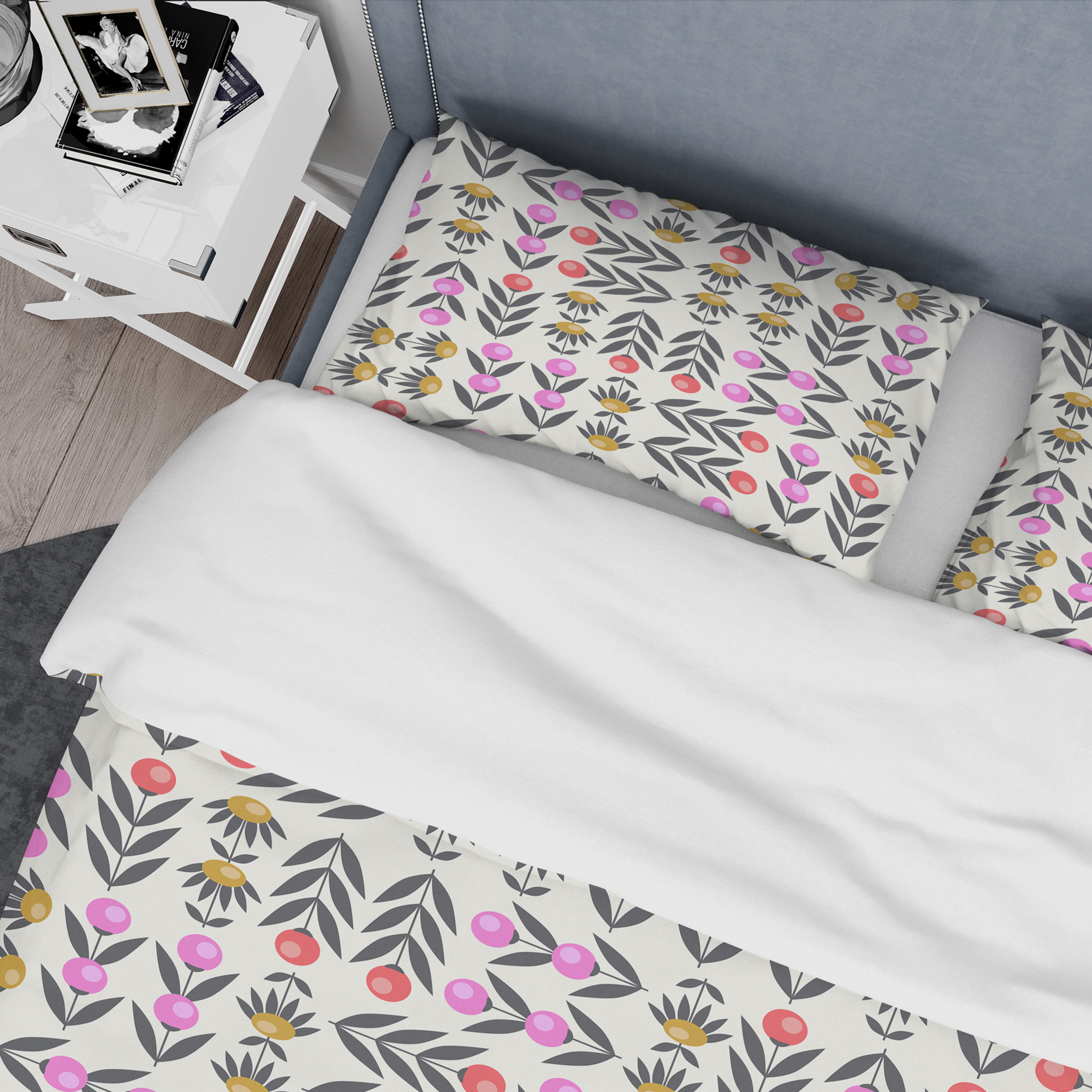 Designart 'Retro Abstract Floral Design XI' Mid-Century Modern Duvet Cover Set