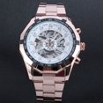 thumbnail image 2 of VIGOROSO Men's Automatic Mechanical Wrist Watch Skeleton Rose Gold Stainless Steel Watch, 2 of 5