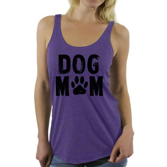 Awkward Styles Dog Mom T-Shirt Black Paw Racerback Tank Tops