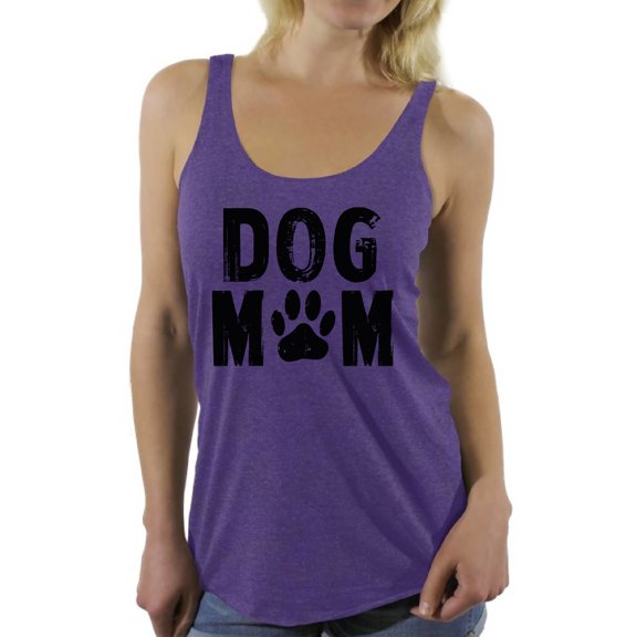 Awkward Styles Dog Mom T-Shirt Black Paw Racerback Tank Tops
