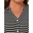 thumbnail image 5 of DARING DIVA Women's Plus Size Button Down V Neck 3/4 Sleeve Nightgown 3X Black, 5 of 7