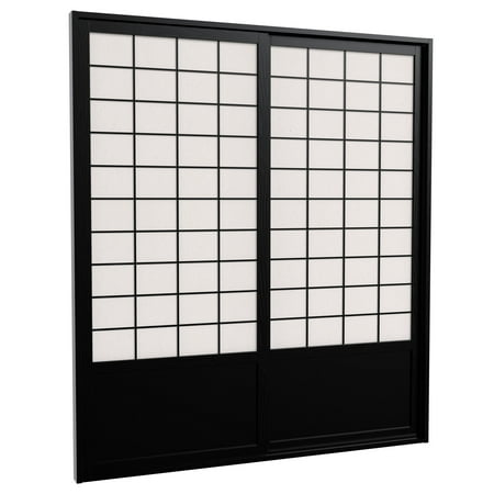 Red Lantern 7 ft. Tall Zen Shoji Sliding Door Kit (Double - Sided) - Black