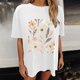 thumbnail image 4 of Faldas Cortas para Mujeres, Impresión de Flores Casual Oversized Camiseta de Manga Corta Top Hecho de 95% Poliéster 5% Spandex para Primavera Verano, Falda Corta de Verano, 4 of 7