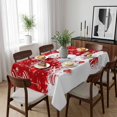 thumbnail image 6 of Red Snowman Christmas Table Cloth Waterproof Tablecloths, Xmas Balls Snowflake Tablecloth Dining Table Cover for Kitchen Party Tabletop Outdoor, Rectangle Tablecloth 60x102 Inch, 6 of 9