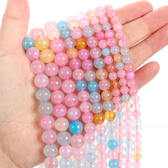 Cuentas de piedra Natural, Ojo de Tigre, amazonita, Cuarzo Rosa, turquesas, ágatas de obsidiana, cuentas para la fabricación de joyas, pulsera DIY 4, 6, 8 y 10mm