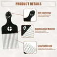 thumbnail image 6 of Unique Bargains 2pcs Metal Hair Pick Metal African Hair Picks Afro Hair Pick Comb for Women and Men 6.61"x2.83", 6 of 6