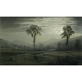 thumbnail image 2 of William Trost Richards 18x12 Black Ornate Wood Framed Double Matted Museum Art Print Titled - Moonlight on Mount Lafayette, New Hampshire (1873), 2 of 5