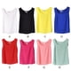 thumbnail image 5 of Chaleco sin mangas Mujer Lado ondulado Casual Top suelto Camiseta de color sólido, Azul, L Inevent AP001317-12, 5 of 6