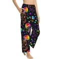 thumbnail image 2 of Uemuo Rainbow Jellyfishes Pattern Women's Wide Leg Palazzo Lounge Pants with Pockets Light Weight Loose Comfy Casual Pajama Pants-, 2 of 9