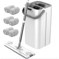 thumbnail image 1 of Wet/Dry Microfibre Floor Mop with Self-Wringing Bucket and 6 Replacement Pads, 1 of 7