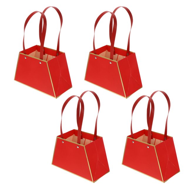 4Pcs Portable Flower Pouches Creative Plants Bouquet Paper Packaging Bags