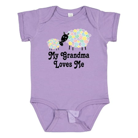 

Inktastic My Grandma Loves Me Sheep Lamb Childs Gift Baby Boy or Baby Girl Bodysuit