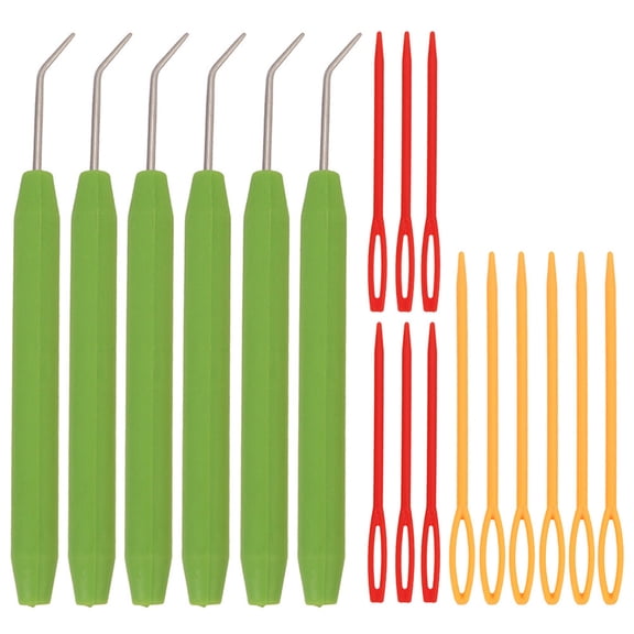 WRISTBIQUE Knitting Needles Steel Assorted Color 18Pcs 0.39In Diy Craft Projects