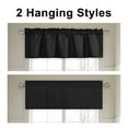 thumbnail image 6 of XWZO Farmhouse Solid Valance Curtain for Kitchen, Room Darkening Rod Pocket Short Curtains for Bathroom, Window Toppers Cafe Curtain 1 Panel, W60 x L18, Black, 6 of 11